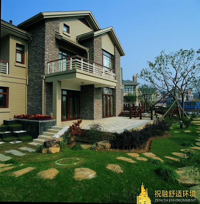 杭州陽(yáng)明谷別墅地源熱泵+地暖+生活熱水+新風(fēng)+太陽(yáng)能